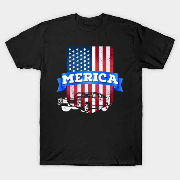 Merica, American map and Flag, 4th of July, happy independence day God Bless America T-Shirt by SweetMay